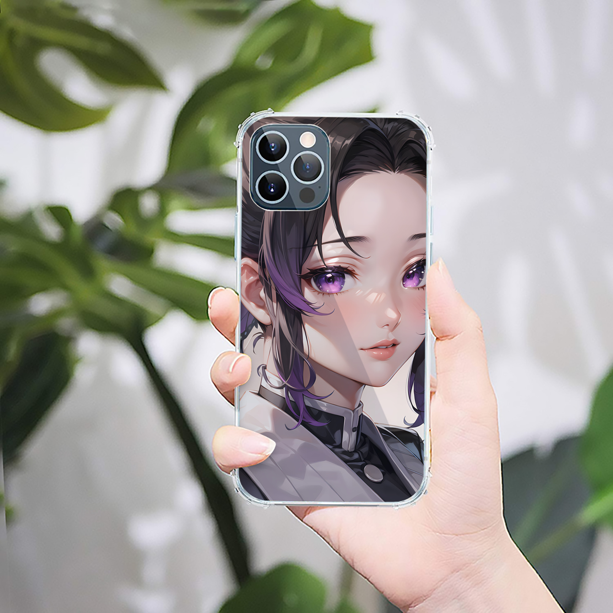 （画像用） 鬼滅の刃（きめつのやいば）蟲柱-胡蝶 しのぶ／こちょう しのぶ Kochou Shinobu 【iPhone 12シリーズ対応】透明スマホケース（クリアソフトケース）